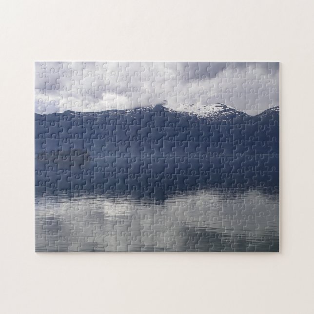 Misty Alaskan Sea in Shades of Blue Jigsaw Puzzle (Horizontal)