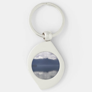 Misty Alaskan Sea in Shades of Blue Key Ring