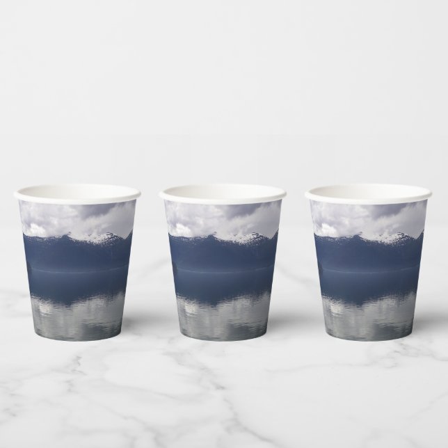 Misty Alaskan Sea in Shades of Blue Paper Cups (Multi)