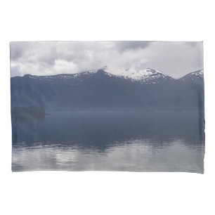 Misty Alaskan Sea in Shades of Blue Pillowcase