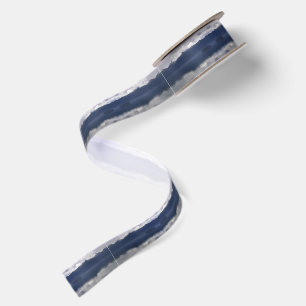 Misty Alaskan Sea in Shades of Blue Satin Ribbon