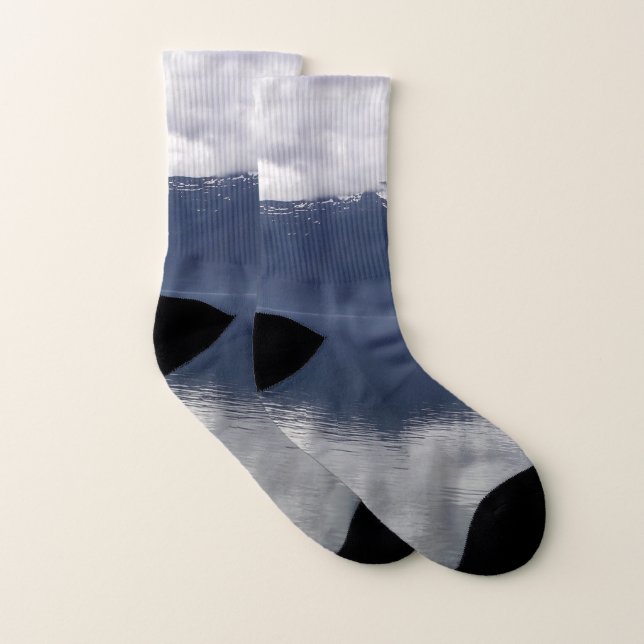 Misty Alaskan Sea in Shades of Blue Socks (Pair)