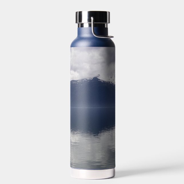 Misty Alaskan Sea in Shades of Blue Water Bottle (Left)