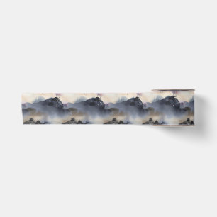 Misty Asian Style Landscape Pattern Satin Ribbon
