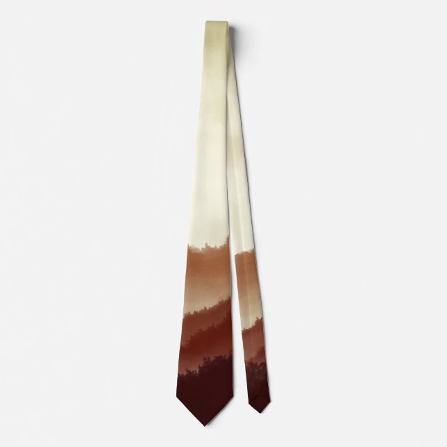 Misty Autumn Forested Mountains Tie (Front)