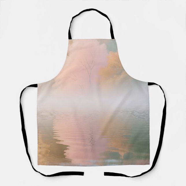 Misty Autumn Lake Serenity Apron (Front)