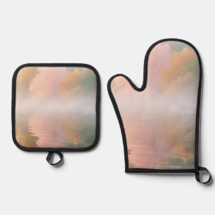 Misty Autumn Lake Serenity Oven Mitt & Pot Holder Set