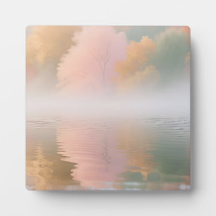 Misty Autumn Lake Serenity Plaque