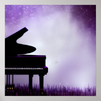Misty Background Grand Piano