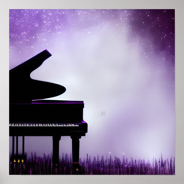 Misty Background Grand Piano Poster (Front)