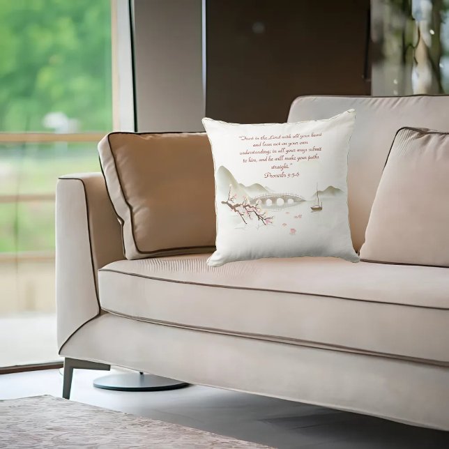  Misty Blossom Crossing Bible Verse  Cushion (Creator Uploaded)