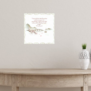 Misty Blossom Crossing Bible Verse Customisable Poster