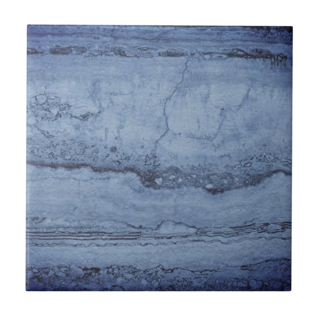 Misty Blue abstract Granite marble pattern  Tile (Front)