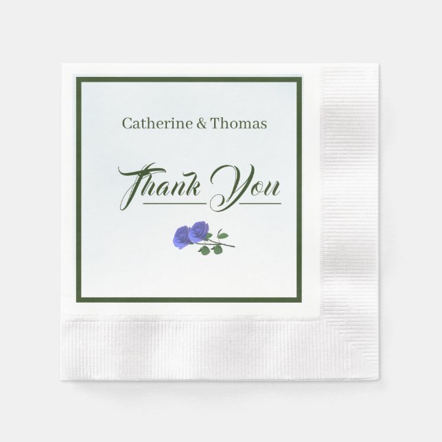 Misty Blue and Green Paper Napkin (Front)
