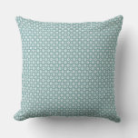 Misty Blue and White Buttercup Flowers Cushion