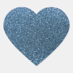 Misty blue glitter heart sticker