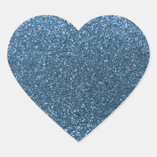 Misty blue glitter heart sticker