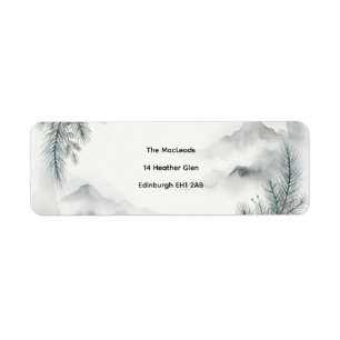 Misty Blue Mountain Pine Return Address Labels