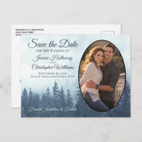 Misty Blue Mountains Oval Photo Save The Date