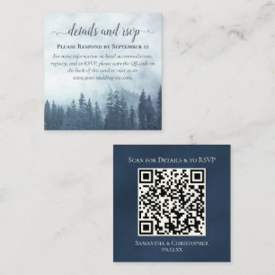 Misty Blue Pines Wedding Details & RSVP QR Code Enclosure Card