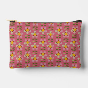 Misty Charm - Cute Pink Floral Accessories Pouch