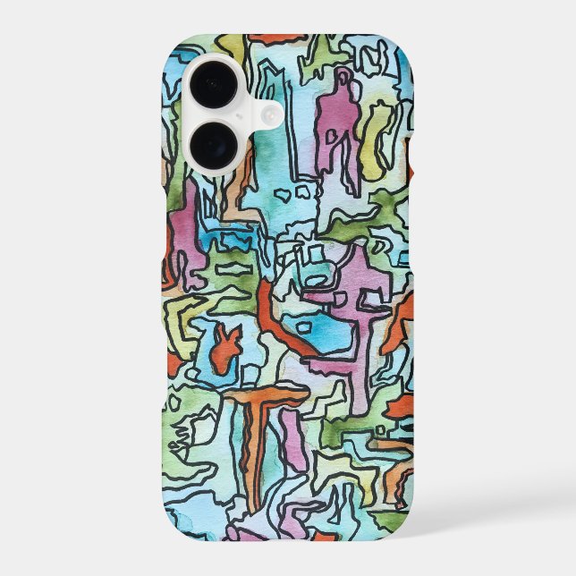 Misty City-Hand Painted Abstract Watercolor Art (Back)