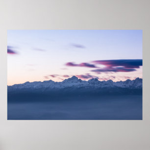 Misty clouds above mountain Triglav, Slovenia Poster