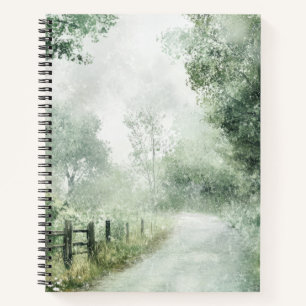 Misty Country Road Forest Path Landscape (1) Notebook