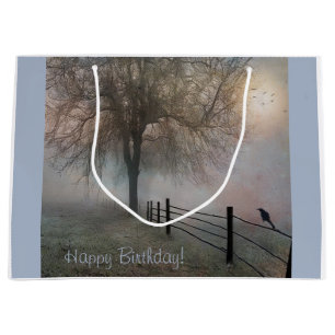 Misty Country Scene Large Gift Bag