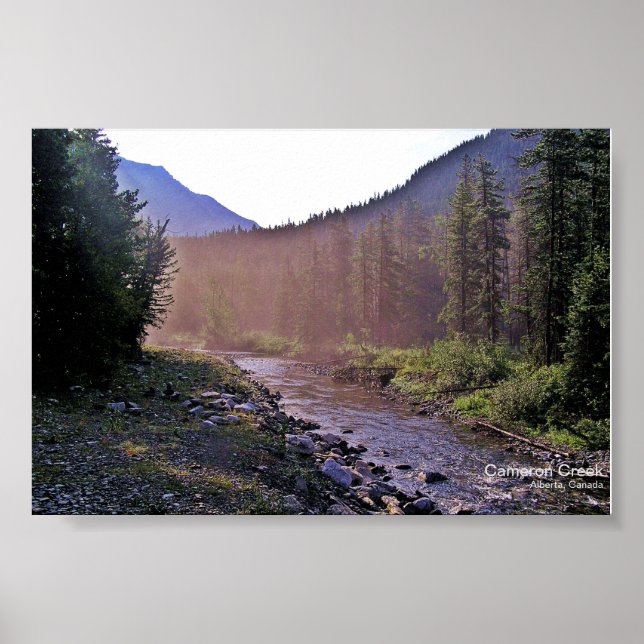 Misty Creek Sunrise Glacier-Waterton Parks Poster (Front)