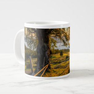 Misty Dawn in a Forest Large Coffee Mug