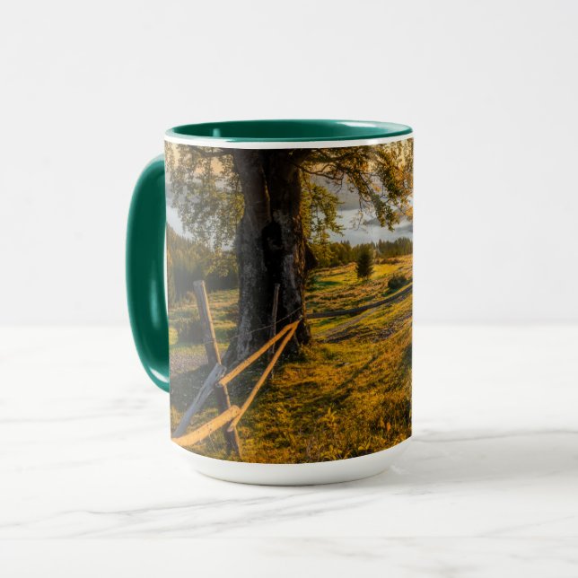 Misty Dawn in a Forest Mug (Front Left)