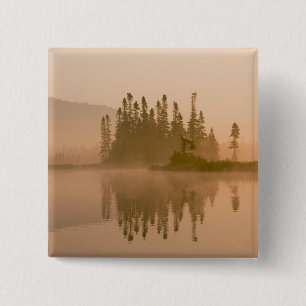 Misty dawn on East Inlet, Pittsburg, New 15 Cm Square Badge