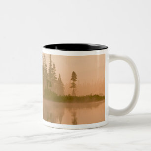 Misty dawn on East Inlet, Pittsburg, New Two-Tone Coffee Mug