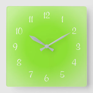 Misty Edges Green Frosted Design Soft Colors Square Wall Clock