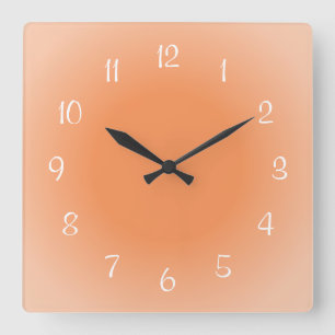 Misty Edges Orange Frosted Design Colour Square Wall Clock