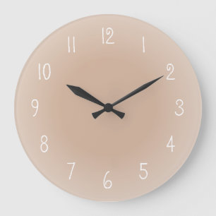 Misty Edges Rosy Beige Frosted Design Colour Large Clock