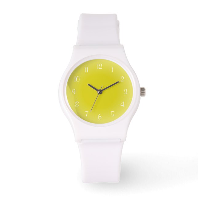 Misty Edges Yellow Frosted Design Soft Colours Watch (Front)