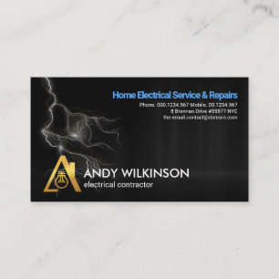 Misty Electric Lightning Storm Electrician Service Business Card