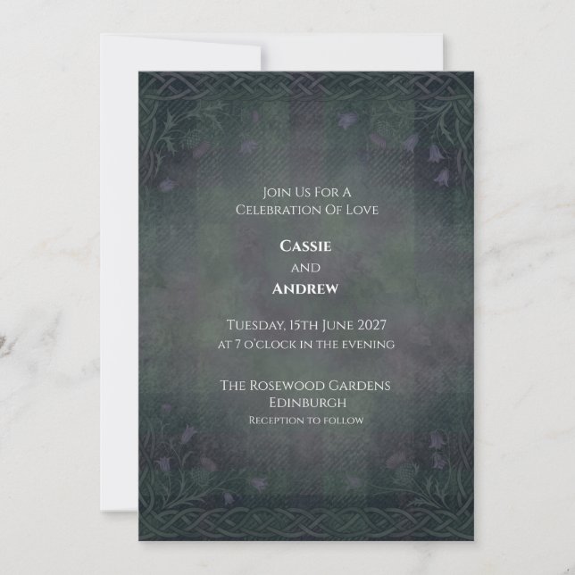Misty Enchanted Forest Wedding Invitation (Front)