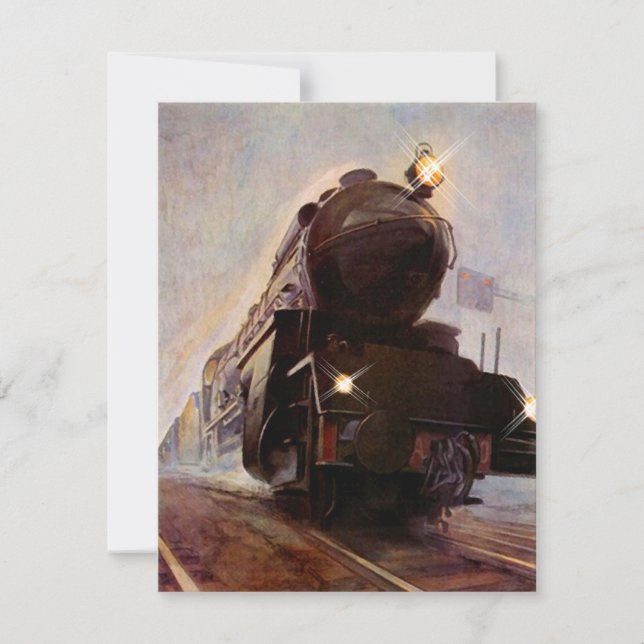 Misty Evening Train Sta Any occasion Invitations (Front)