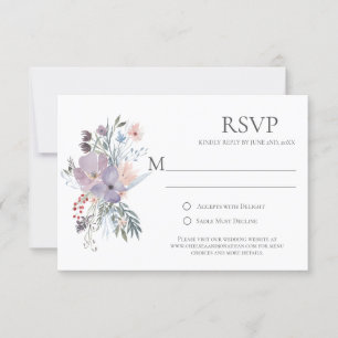 Misty Fields Calligraphy RSVP Cards
