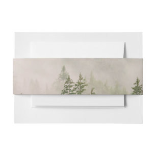 Misty Foggy Forest Trees Invitation Belly Band