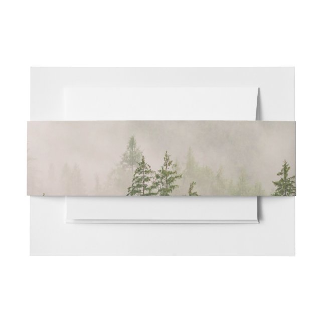 Misty Foggy Forest Trees Invitation Belly Band (Front Example)