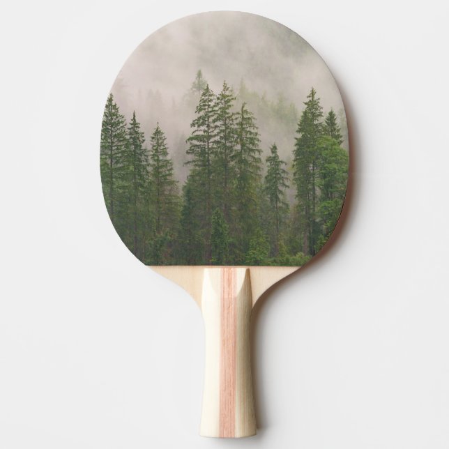 Misty Foggy Forest Trees Ping Pong Paddle (Front)