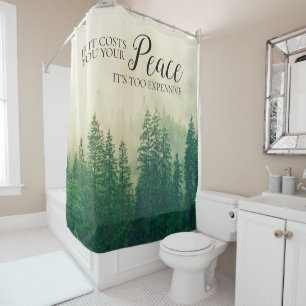 Misty Foggy Mountains Forest Peace Shower Curtain