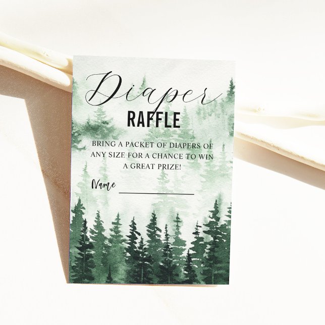 Misty Forest Baby Shower Diaper Raffle Enclosure Card (Creator Uploaded)