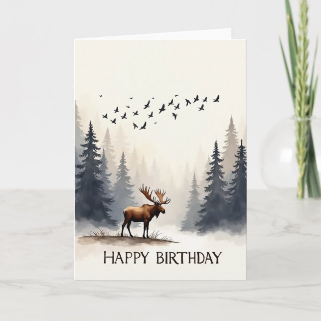 Misty Forest Birthday Card (Front)