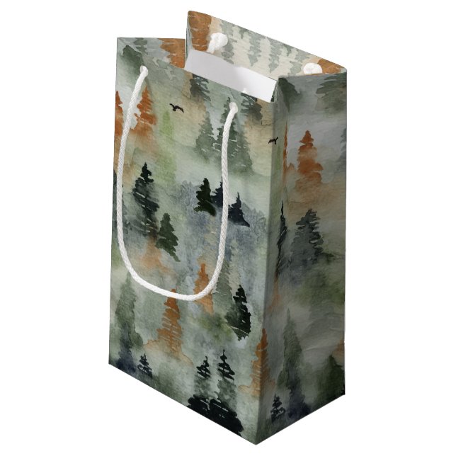 Misty Forest Birthday | Retirement SMALL Gift Bag (Back Angled)
