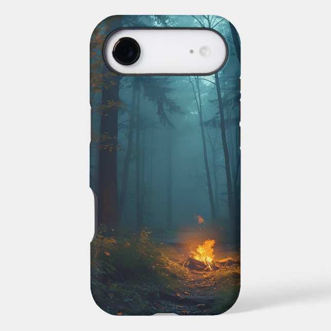 Misty Forest Campfire Phone Case —  Iphone 17 (Back)